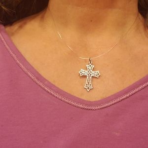 James Avery Retired Open-Work Lattice Fleur Cross